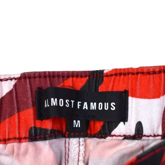 Almost Famous Pants M Womens Camoflauge Print Y2K 90s Cotton Blend Red Straight - Picture 5 of 10